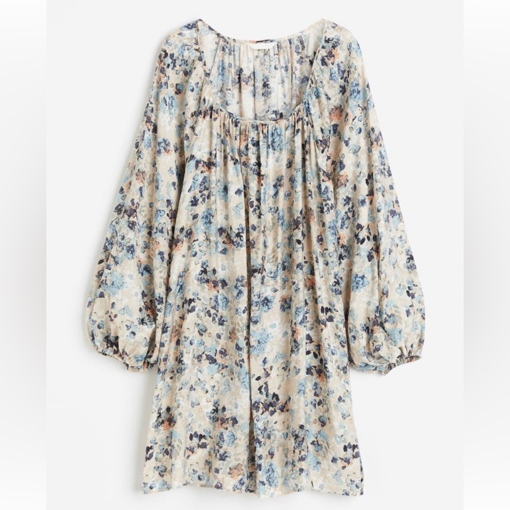 H&M Boho Vibes Long Sleeve Mini Floral Dress XS